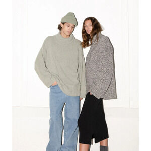 James Street Co Finn Sweater Gray Marled Oversized Size Small/Medium